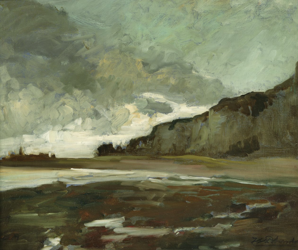 Os penhascos em dieppe de Jacques Emile Blanche