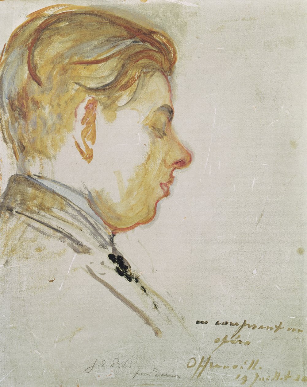 Estudo para um retrato de Francis Poulenc (1899-1963) 19 de julho de 1920 de Jacques Emile Blanche