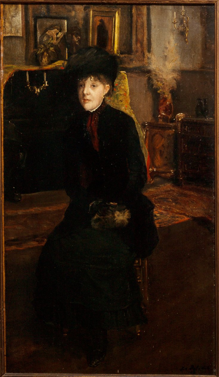 Francês: Portrait de Mary Cassat (1845-1926), peintre de Jacques Emile Blanche