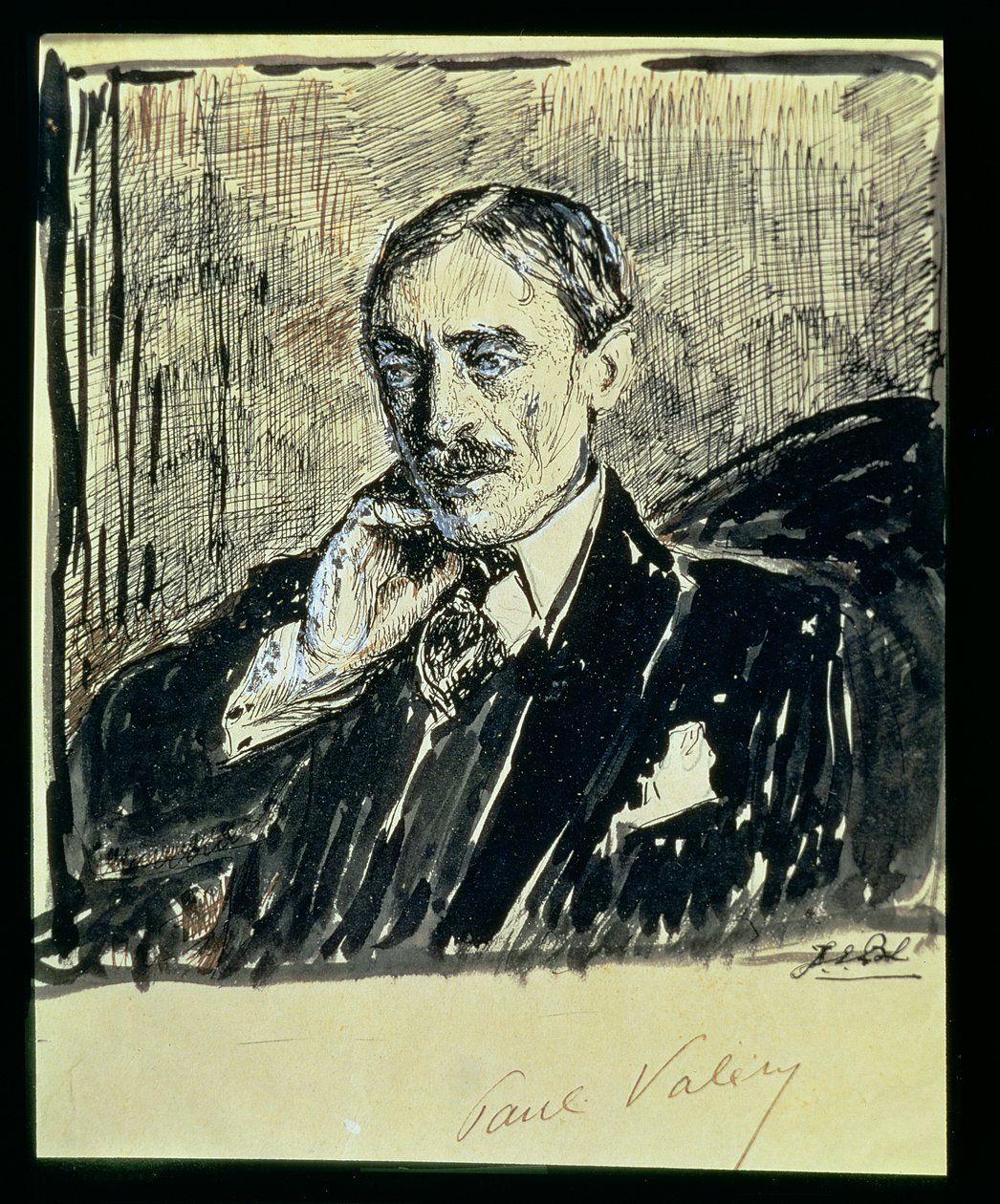 Retrato do escritor francês Paul Ambroise Valery (1871-1945) (tinta sobre papel) de Jacques Emile Blanche