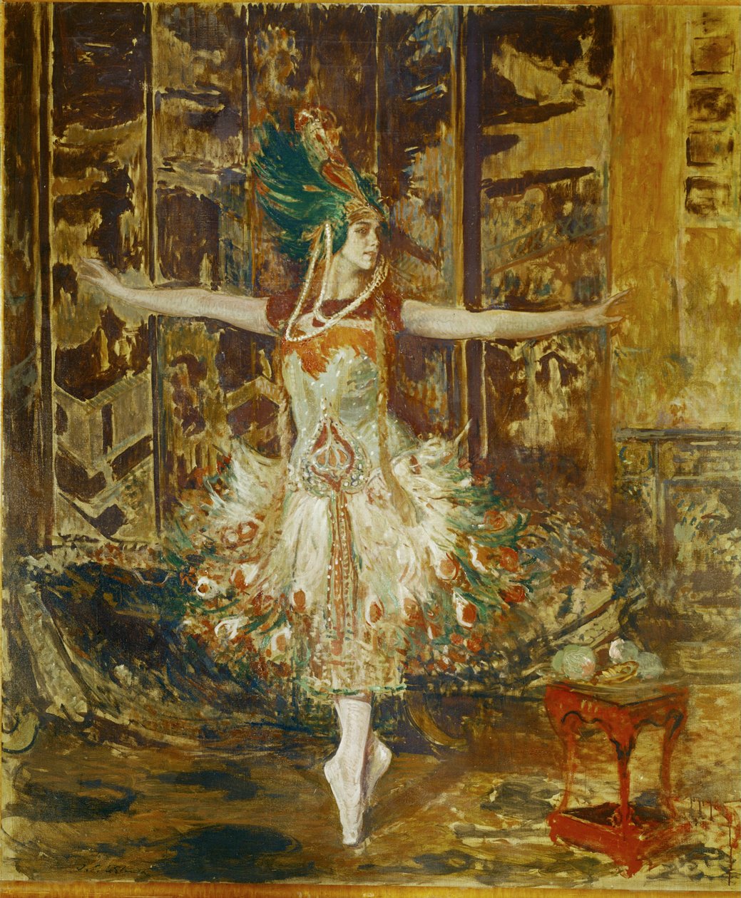 Tamara Karsavina a dançar no bailado O Pássaro de Fogo de Igor Stravinsky ... de Jacques Emile Blanche