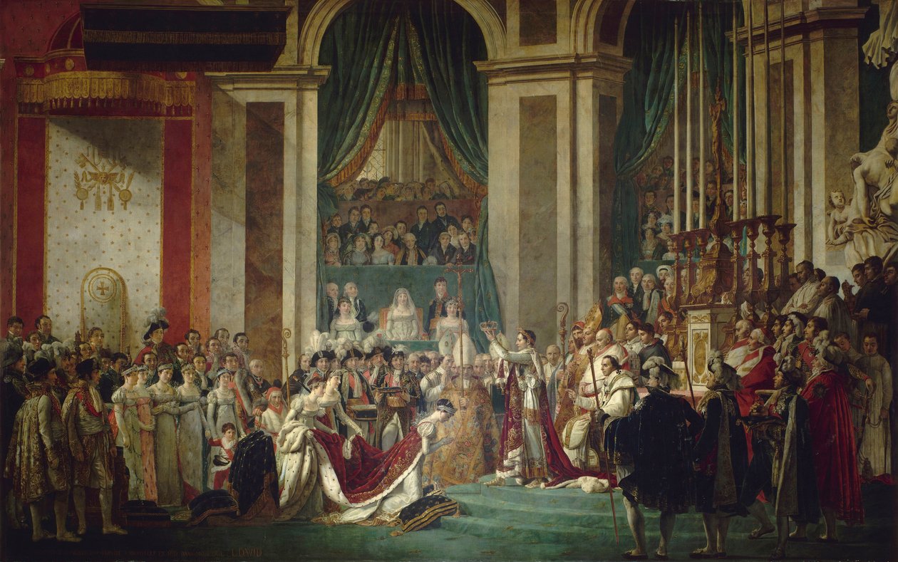 A coroação do imperador e da imperatriz, 2 de dezembro de 1804 de Jacques Louis David