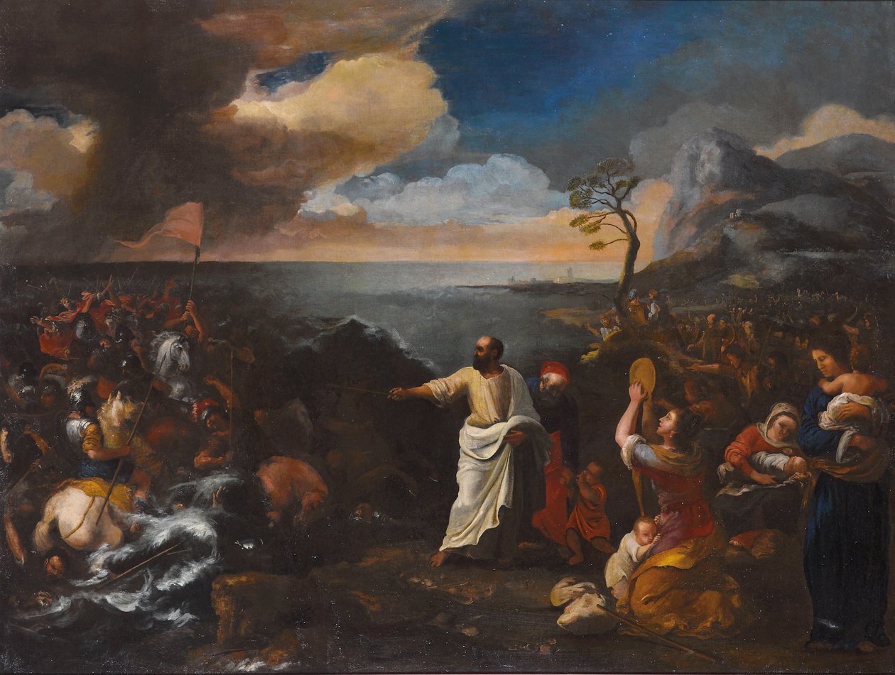 A Travessia do Mar Vermelho (óleo sobre tela) de Jacques Courtois
