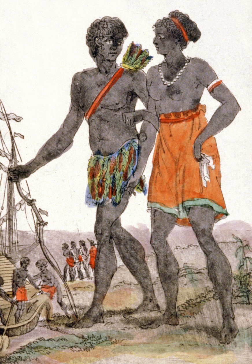 Homem e mulher do Senegal de Jacques (after) Grasset de Saint Sauveur