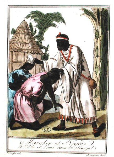 Marabout de Saint-Louis, Senegal (cor litho) de Jacques (after) Grasset de Saint Sauveur