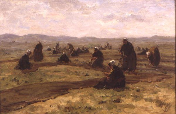 Redes de remendo (óleo no painel) de Jacques Abraham Zon