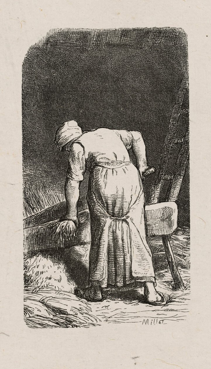 Mulher Esmagando Linho de Jacques Adrien Lavieille