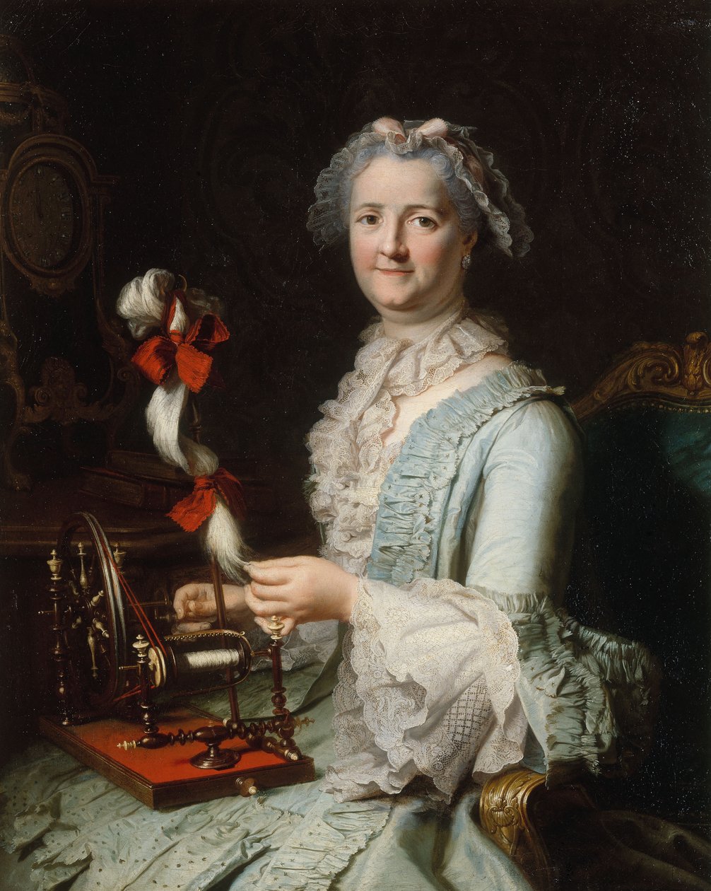 Presumível retrato de Françoise-Marie Pouget, segunda esposa de Chardin, c.1760 (óleo sobre tela) de Jacques Andre Joseph Camelot Aved