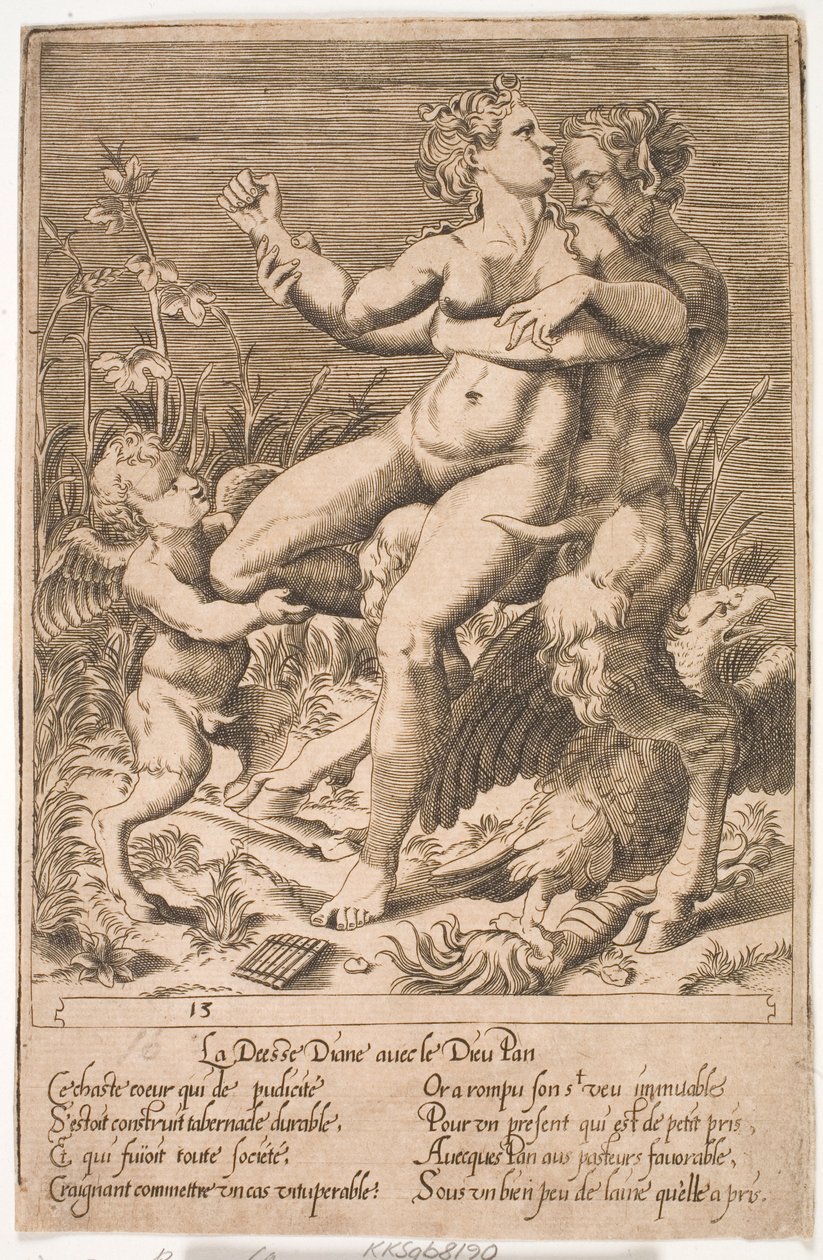 Diana e Pan de Jacques Androuet Ducerceau d.Æ.