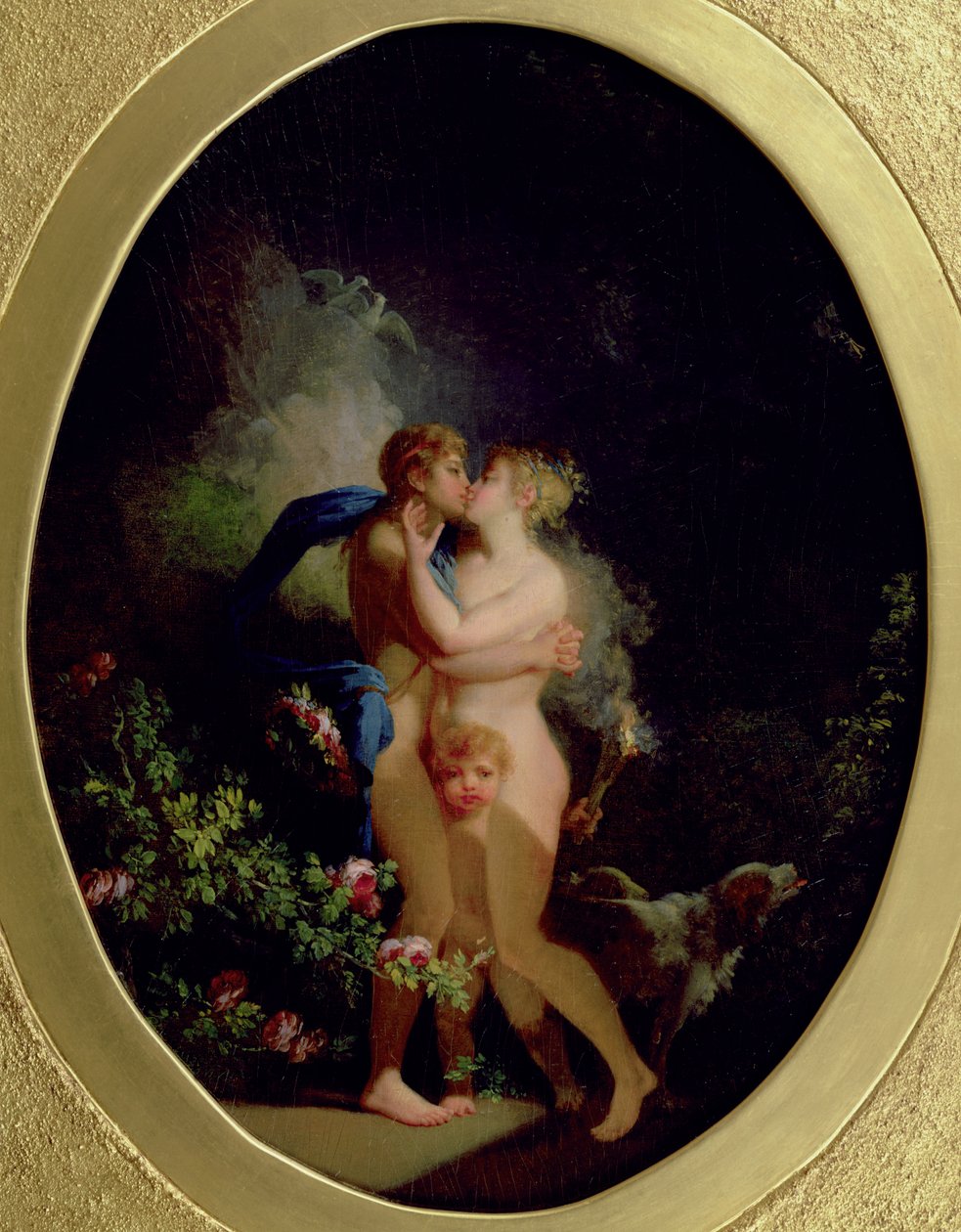 Vénus e Adonis (petróleo) de Jacques Antoine (circle of) Vallin