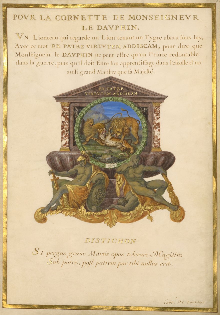Escudo com um leão a atacar uma chita de Jacques Bailly