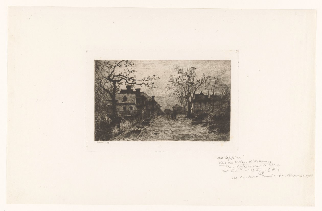 Rua da vila com figuras de Jacques Barthélemy Appian (Adolphe)