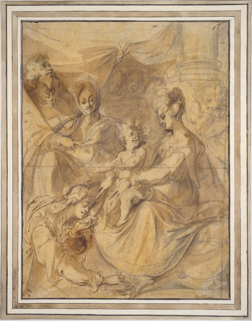 Sagrada família com Santas Ana e Maria Madalena de Jacques Bellange
