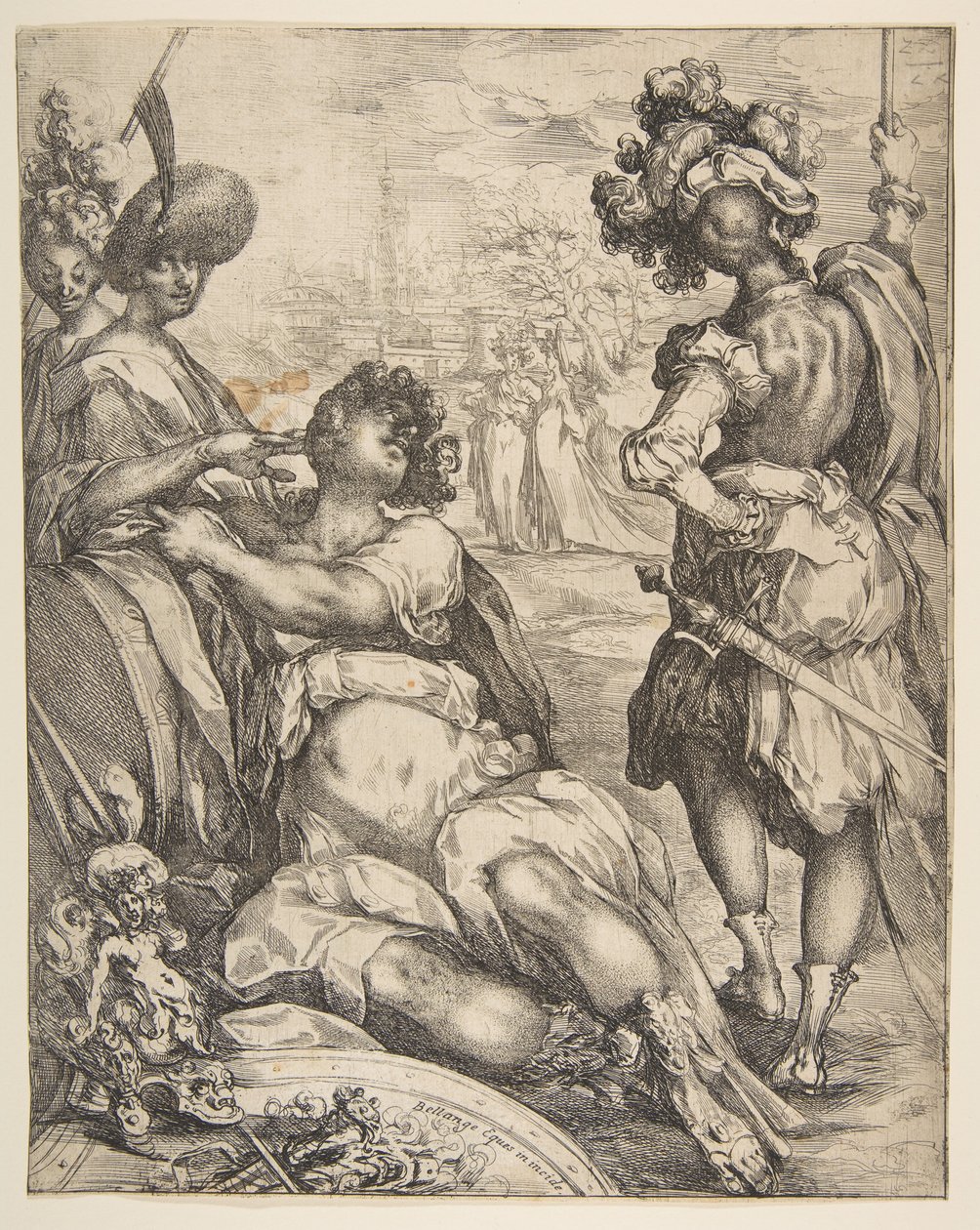 Figuras militares fora de uma cidade, 1595-1616. de Jacques Bellange