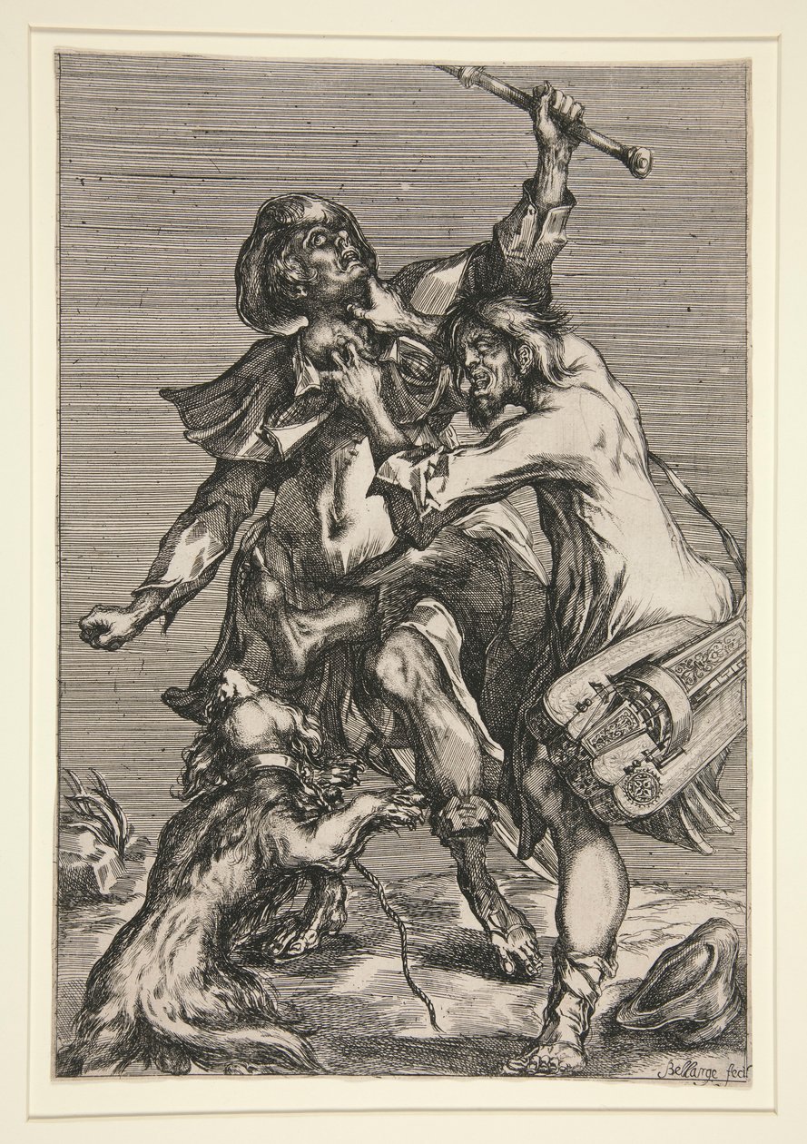 O Mendigo e o Músico de Rua (ou Dois Vagabundos em Luta) de Jacques Bellange