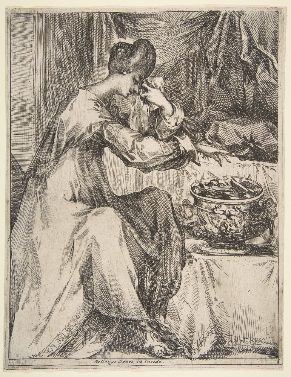 O suicídio de Portia, 1612-16. de Jacques Bellange