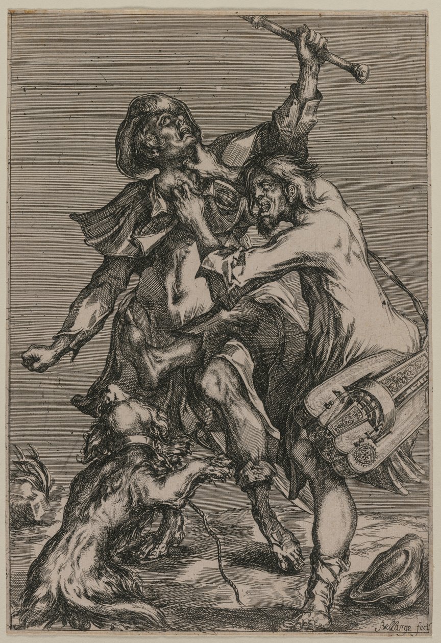 Dois mendigos brigando de Jacques Bellange