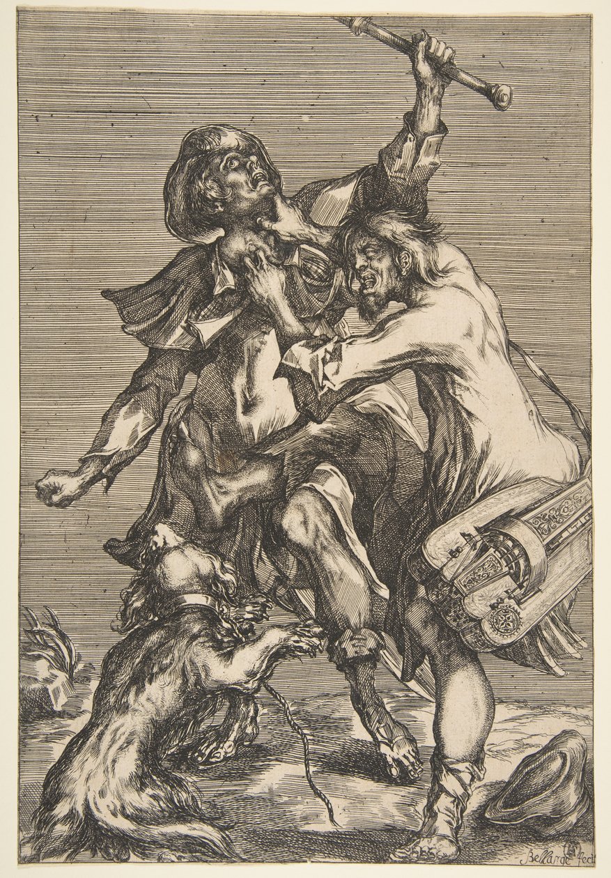 Dois Mendigos Lutadores, 1612-16. de Jacques Bellange