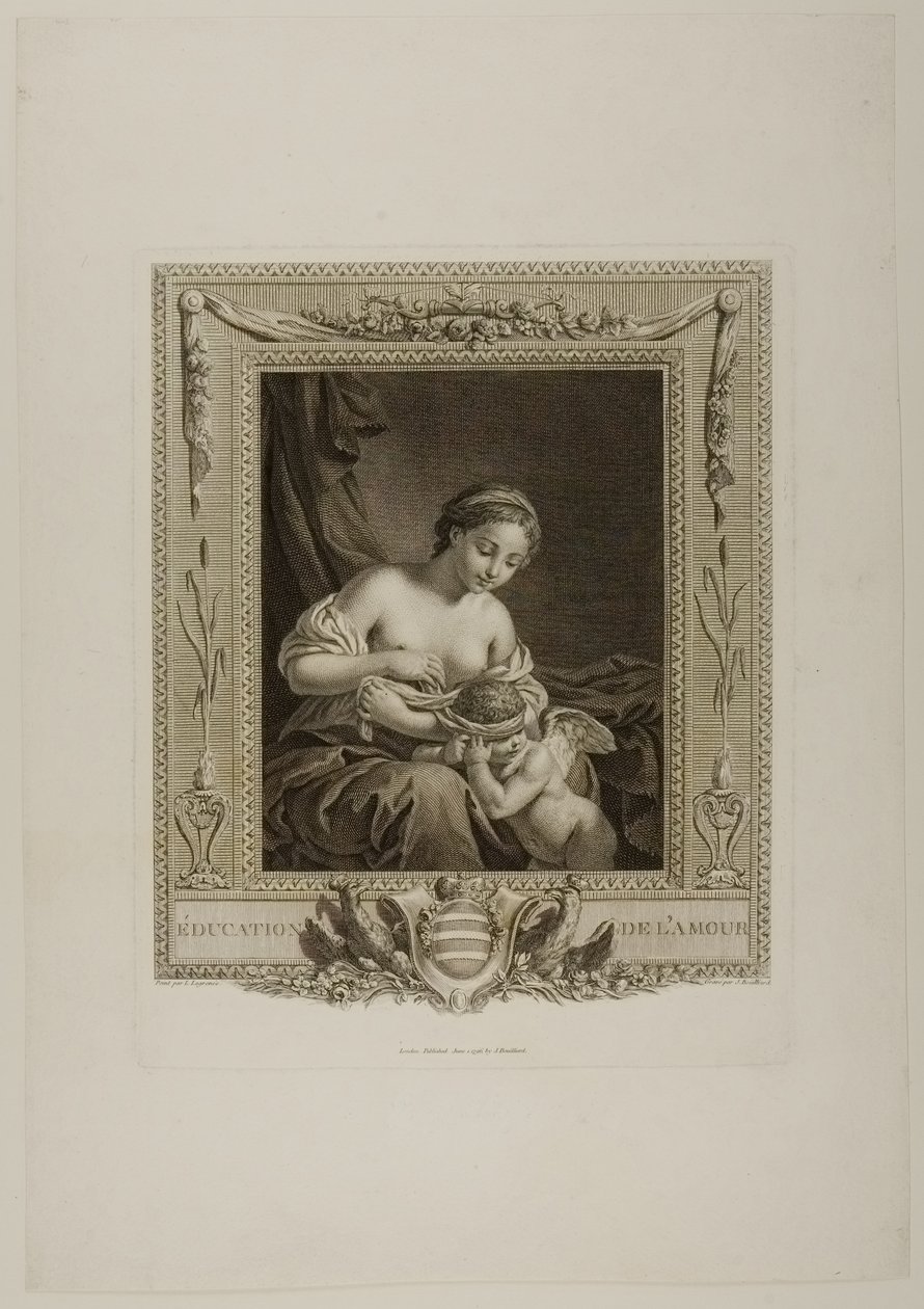 Educação de Cupido (gravura) de Jacques Bouillard