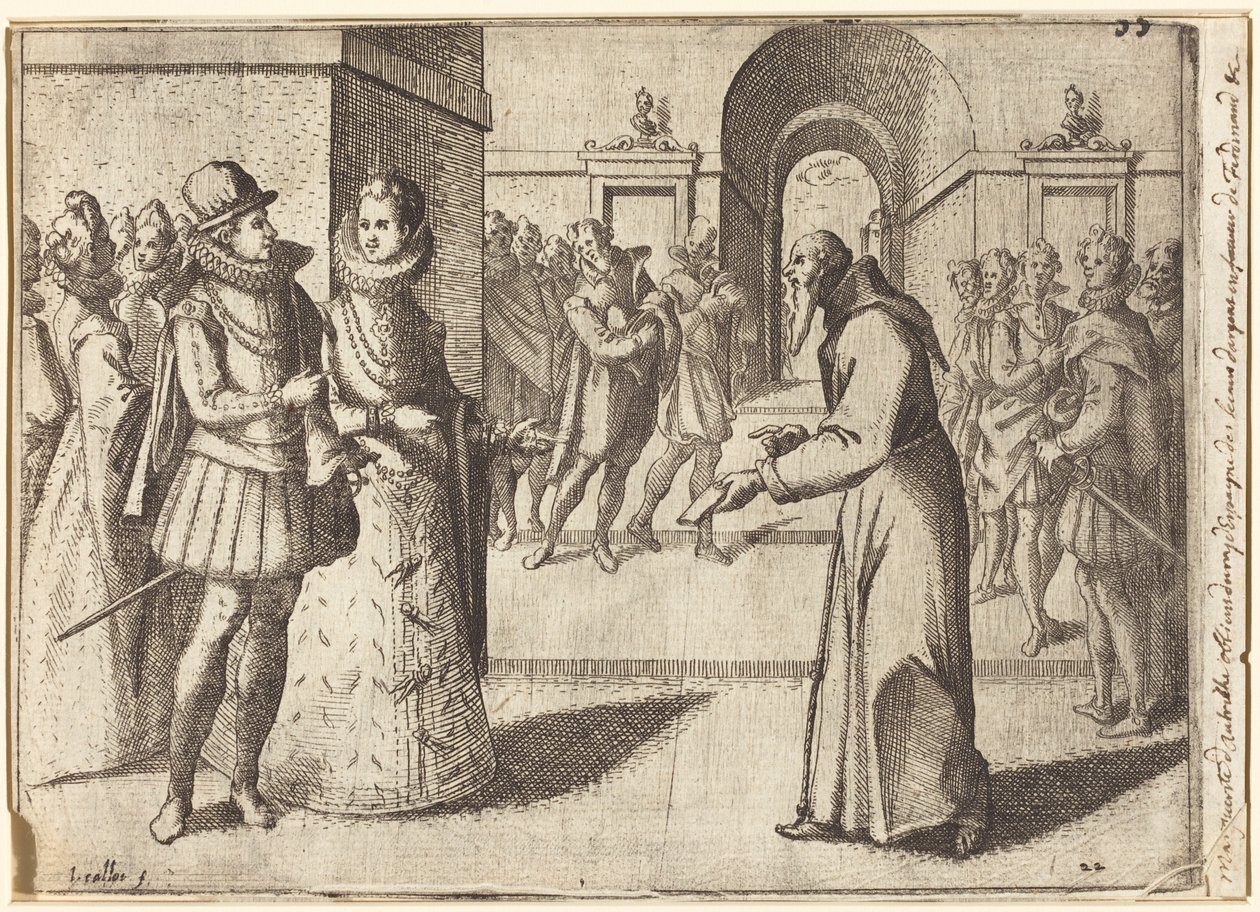 Um capuchinho leva os agradecimentos do rei da Baviera [recto] de Jacques Callot