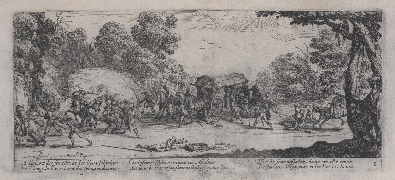 Ataque a um treinador (L&39;Attaque de la diligence), de &39;The Miseries of War&39; de Jacques Callot