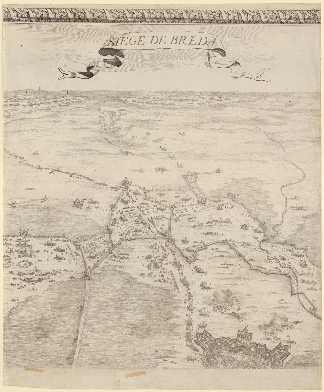 Pormenor de «A Batalha de Breda» de Jacques Callot