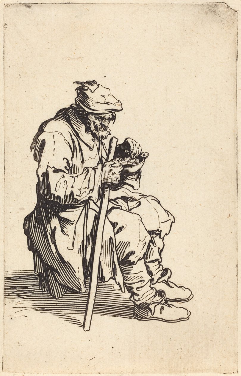 Mendigo a comer de Jacques Callot