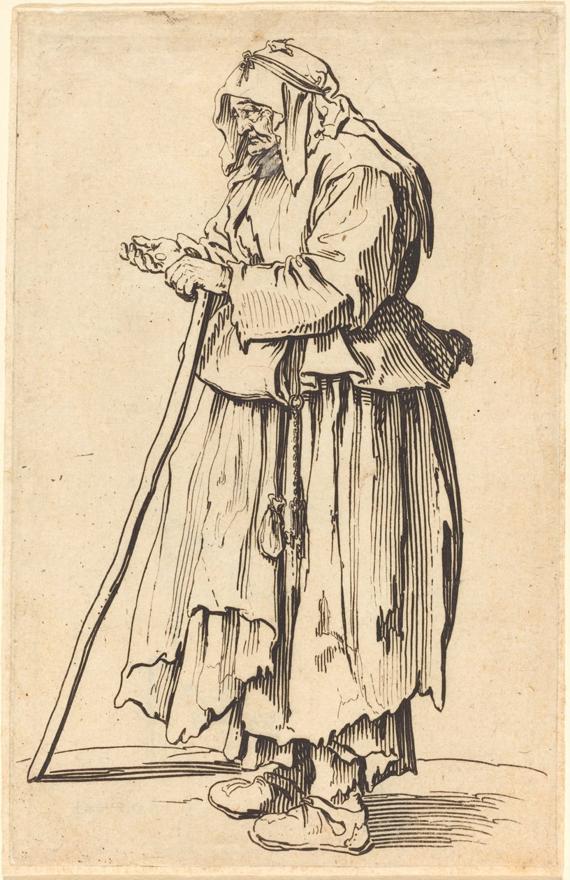 Mendiga recebendo caridade de Jacques Callot