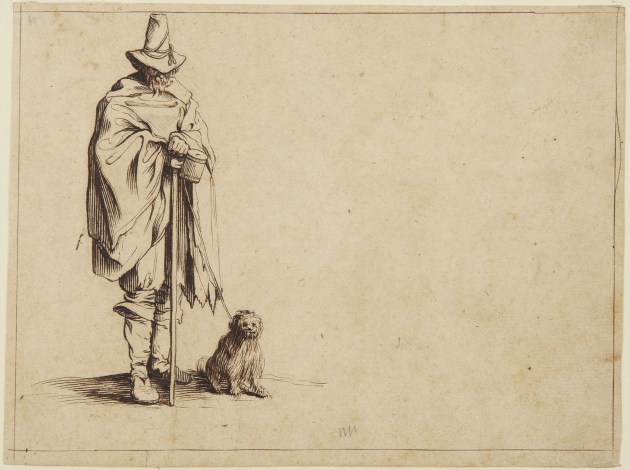 Mendigo com cão de Jacques Callot