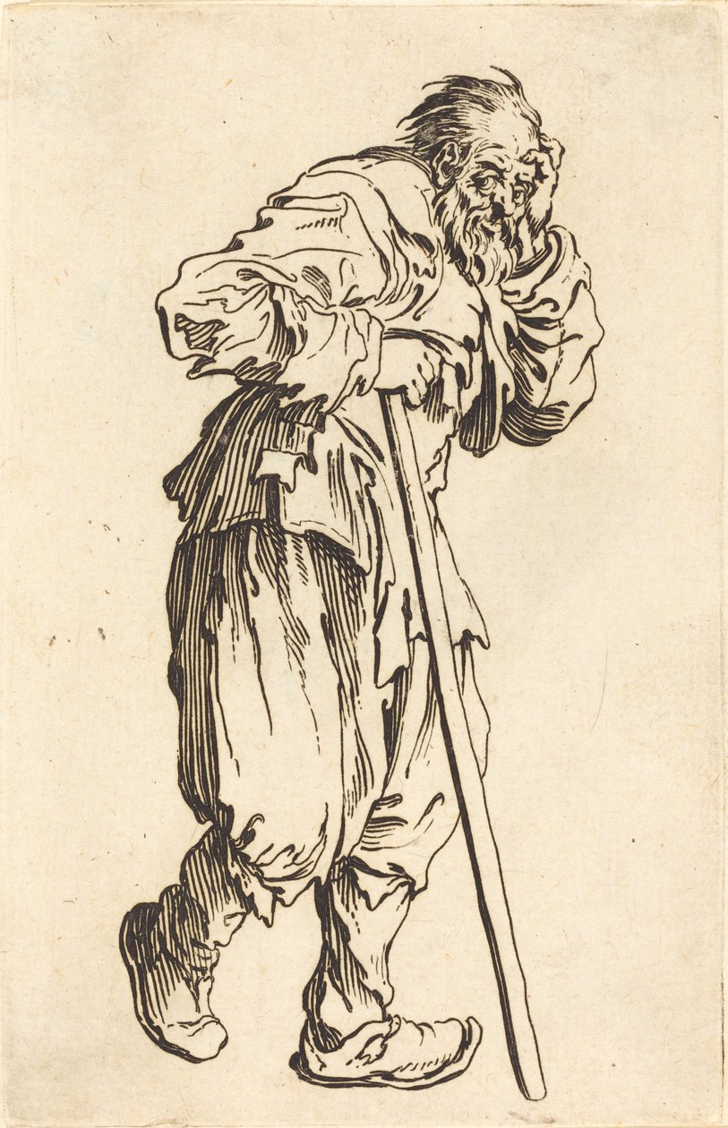 Mendigo com uma vara, c. 1622. de Jacques Callot
