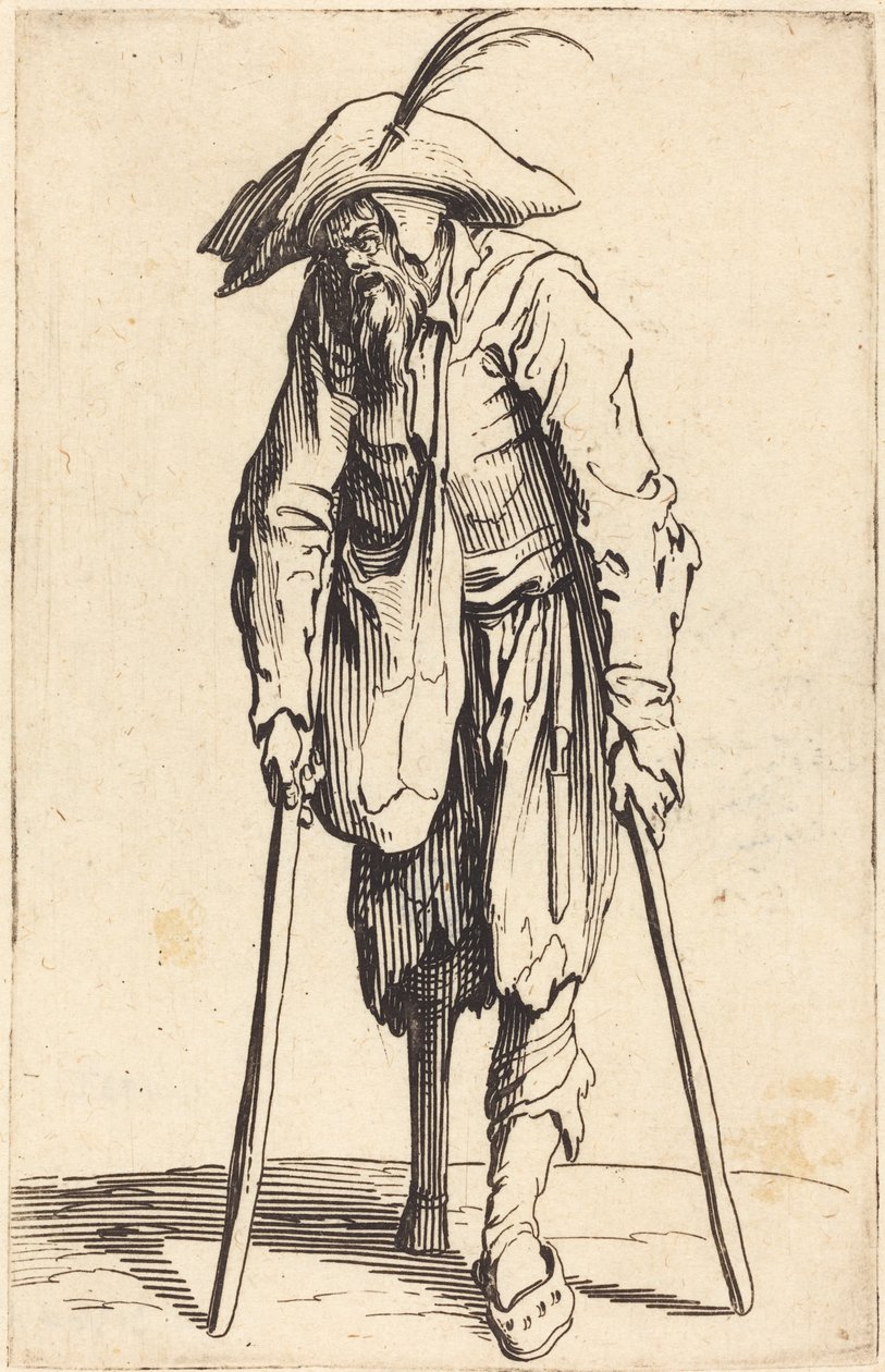 Mendigo com perna de pau, c.1622 de Jacques Callot