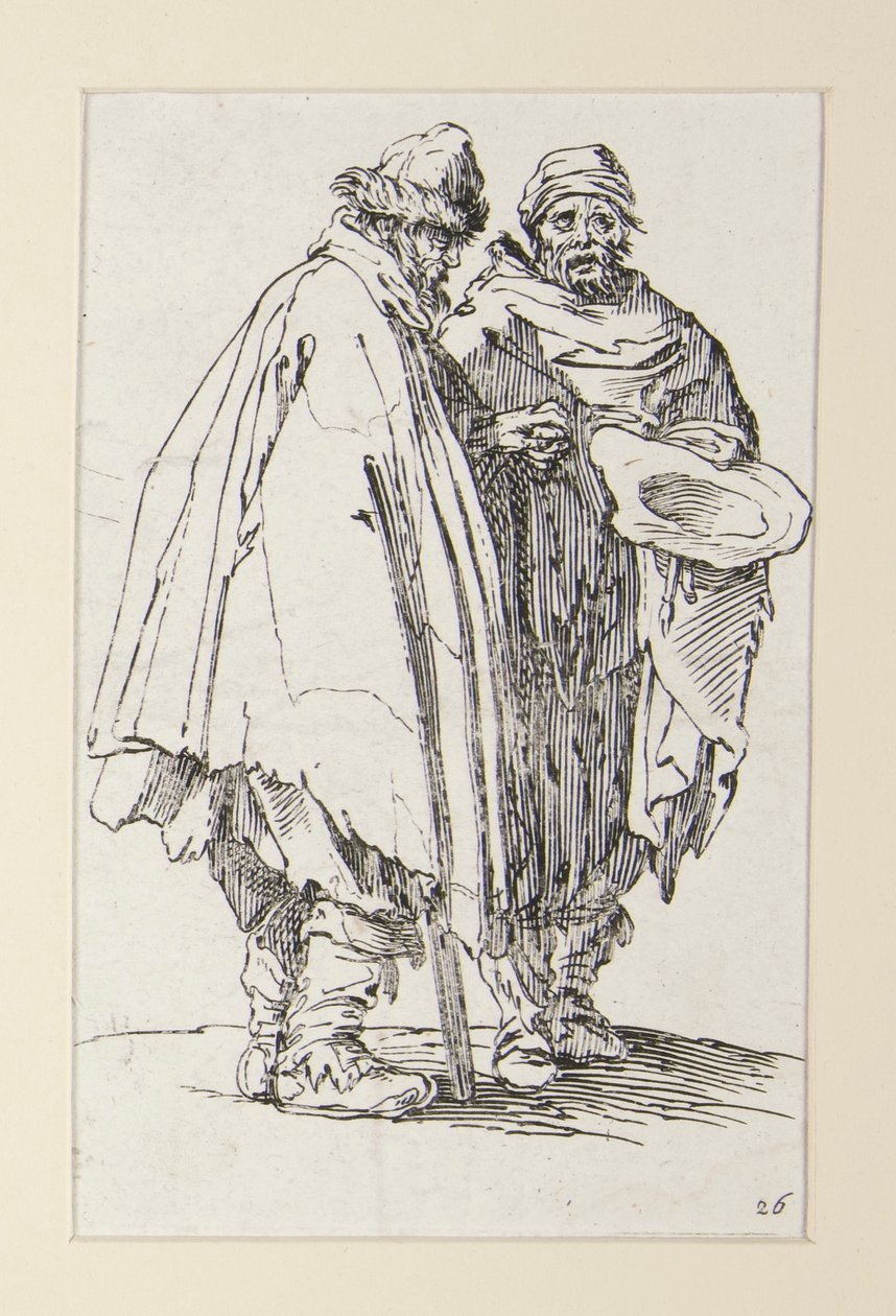 O cego e seu companheiro, de Os Mendigos (L de Jacques Callot