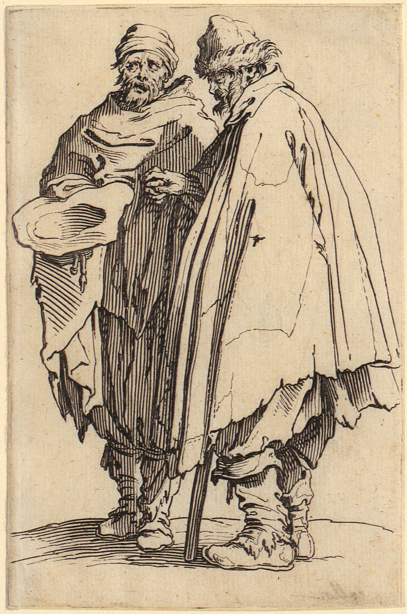 Cego e o seu companheiro, prancha 8 da série «Os Mendigos» de Jacques Callot