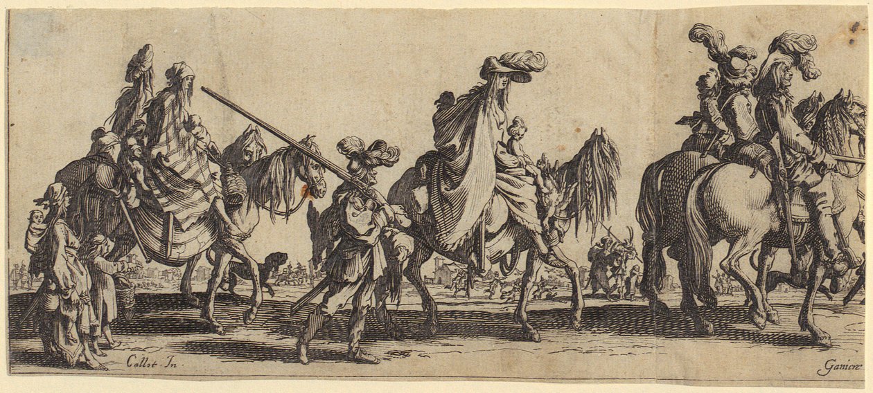 Os boémios [nómadas] em viagem de Jacques Callot
