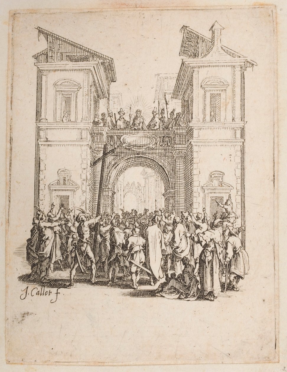 Cristo Apresentado ao Povo, nº 9 de 11 da La Petite Passion de Jacques Callot