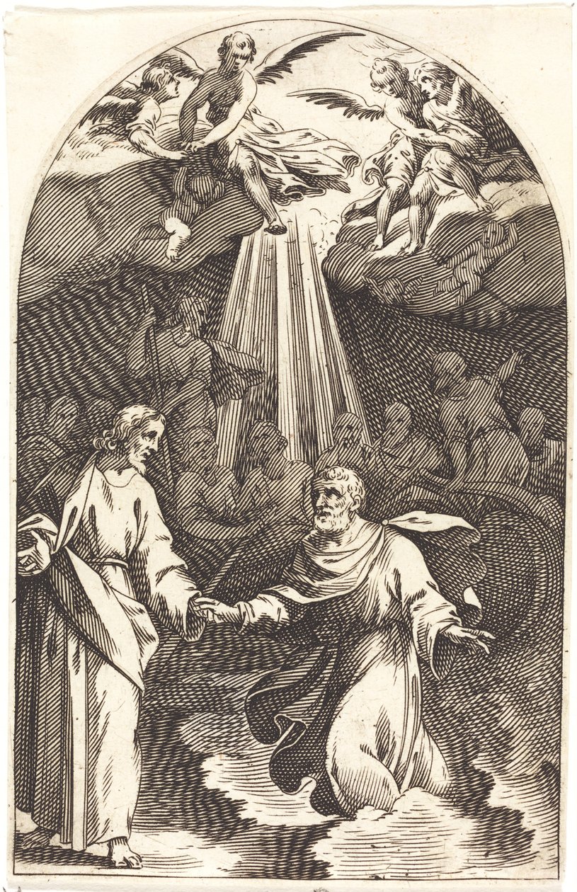 Cristo andando sobre as águas [primeira placa] de Jacques Callot