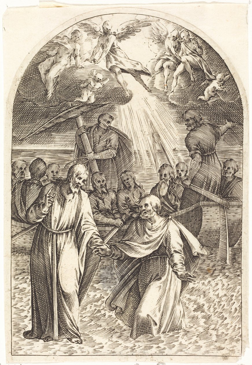 Cristo a Caminhar sobre as Águas [segunda gravura] de Jacques Callot