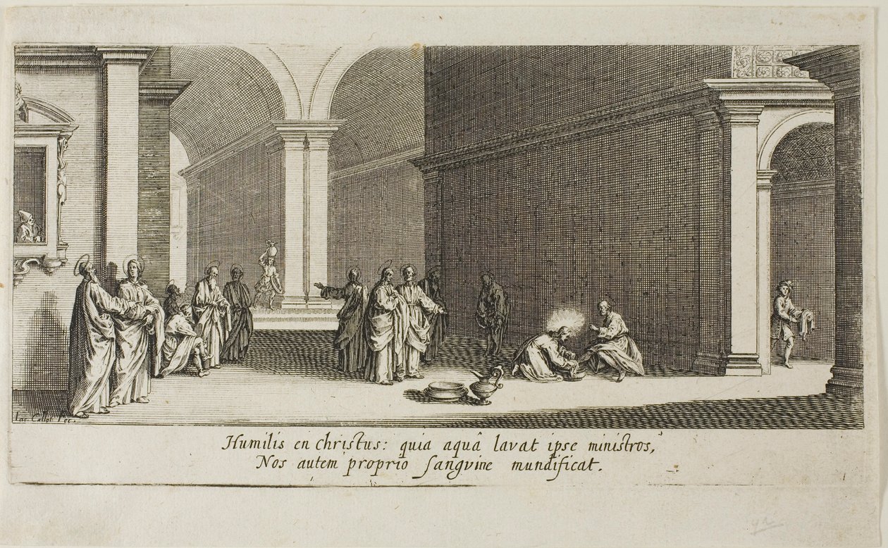 Cristo lavando os pés dos apóstolos, de A Grande Paixão de Jacques Callot