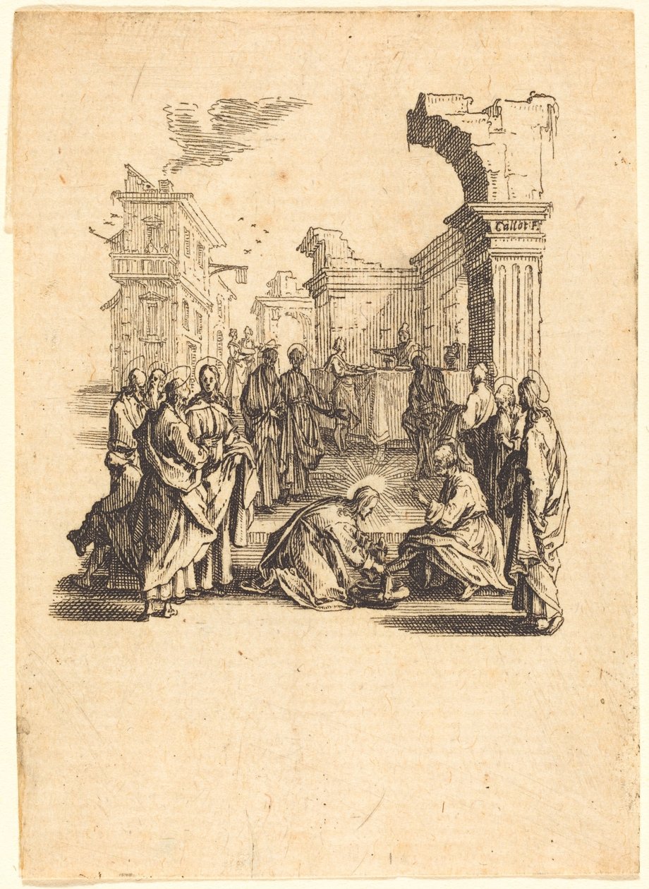 Cristo lavando os pés dos apóstolos de Jacques Callot