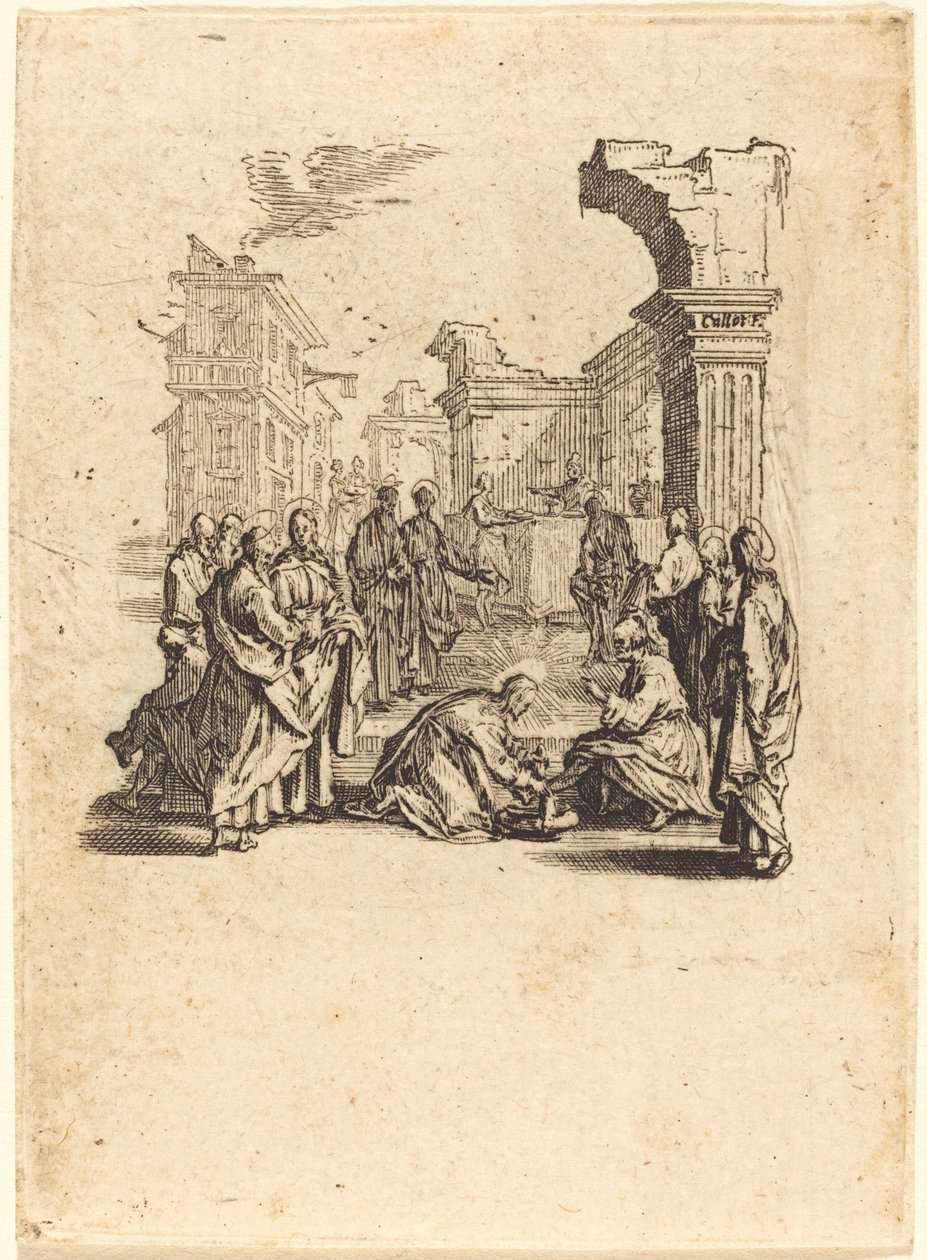 Cristo lavando os pés dos apóstolos de Jacques Callot