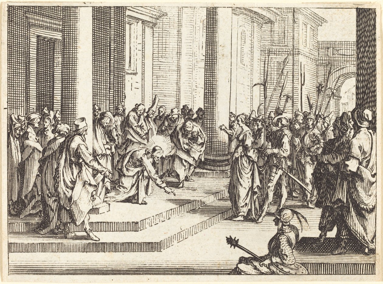 Cristo e a mulher apanhada em adultério de Jacques Callot