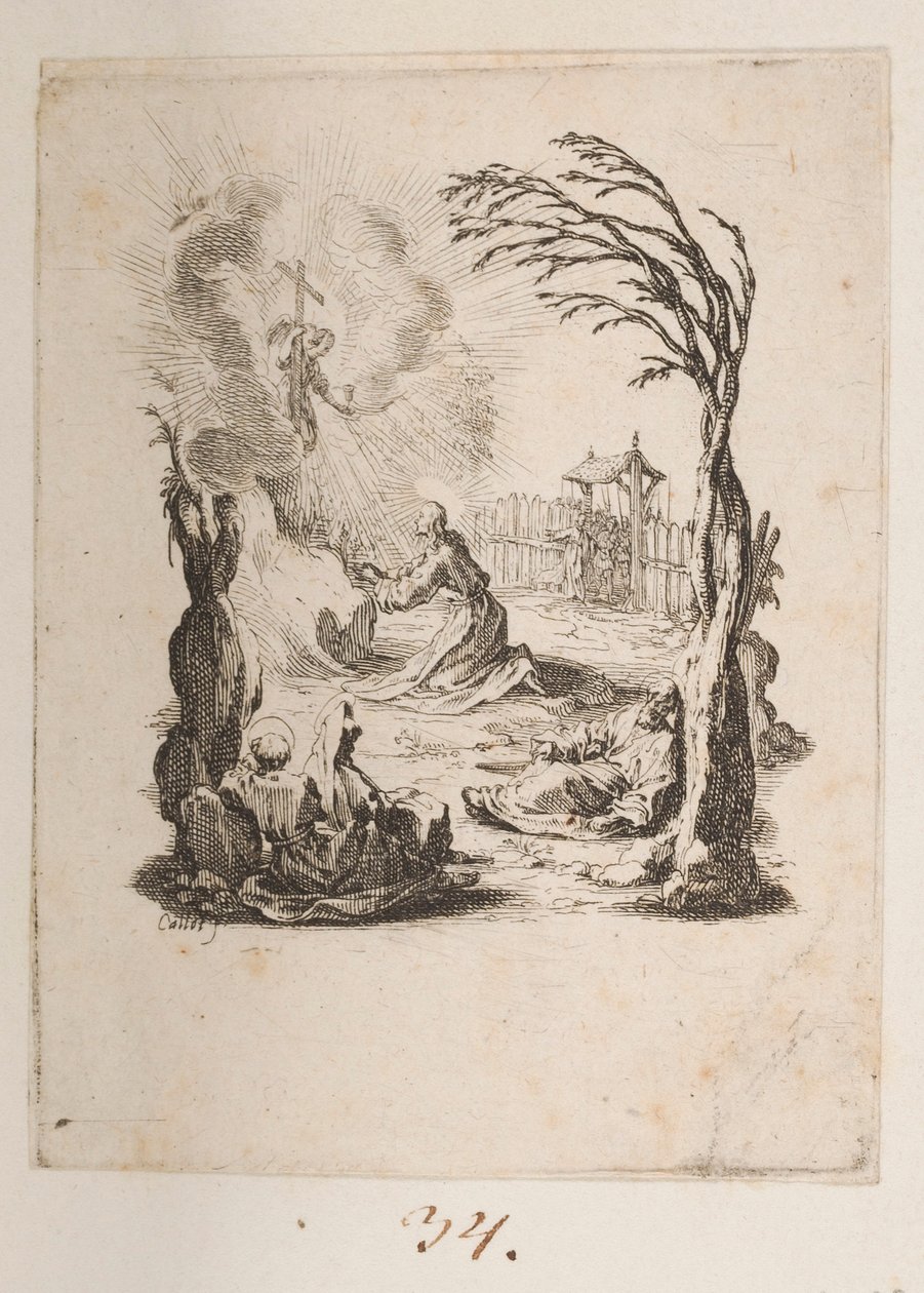 Cristo no Jardim das Oliveiras, não. 3 de 11 da La Petite Passion de Jacques Callot