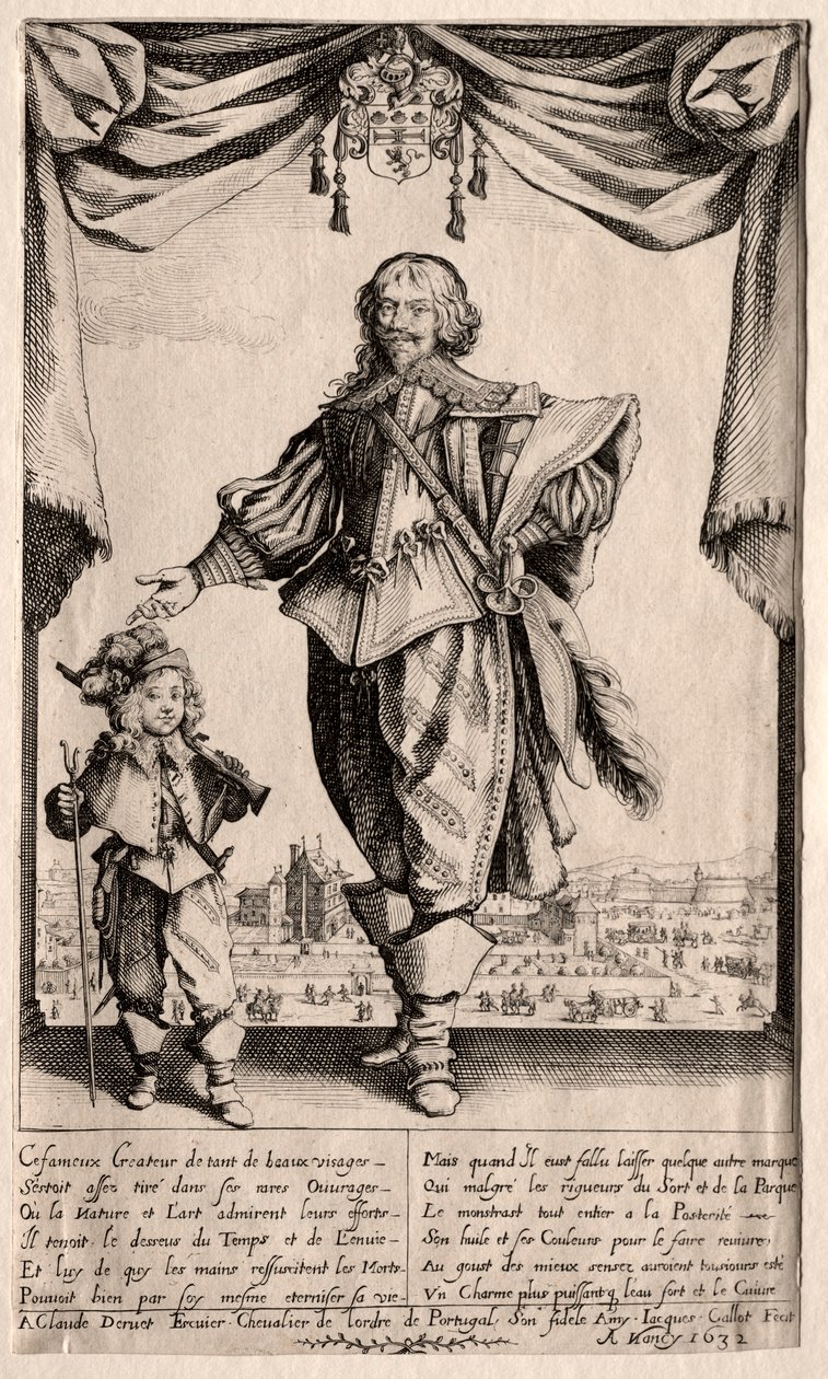 Claude Deruet e seu filho, 1632. de Jacques Callot