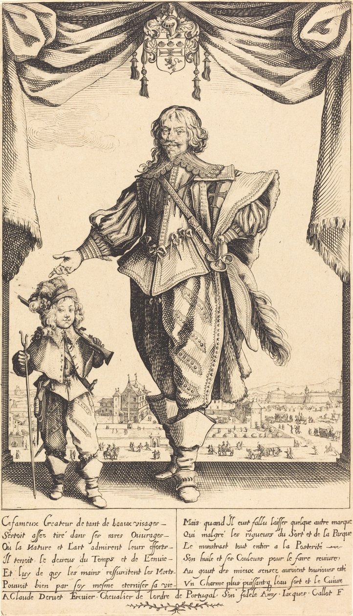 Claude Deruet e seu filho, Jean, 1632. de Jacques Callot