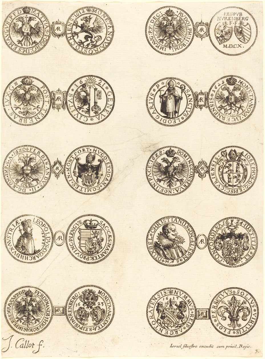 Moedas [placa 3]. de Jacques Callot