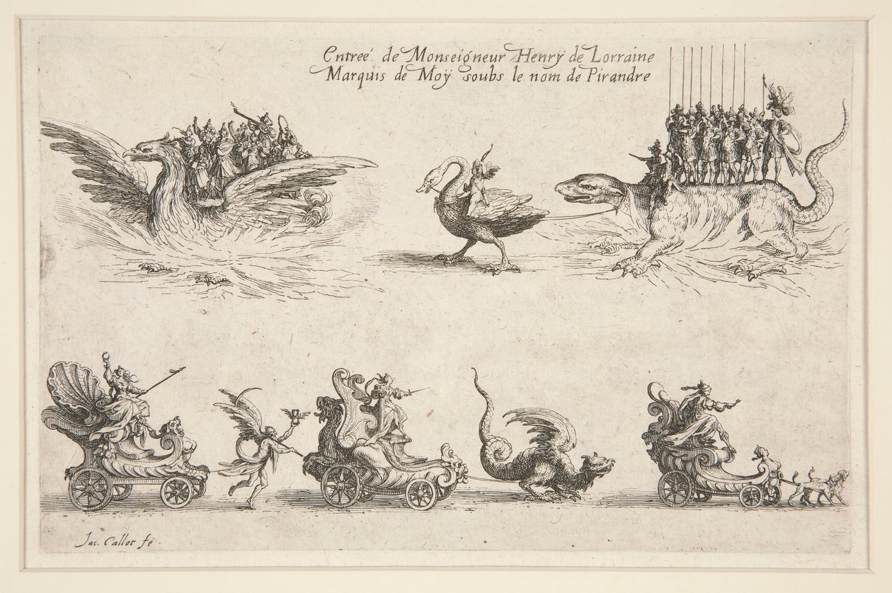 Combate na Barrière, entrada de Monsenhor Henrique de Lorena de Jacques Callot