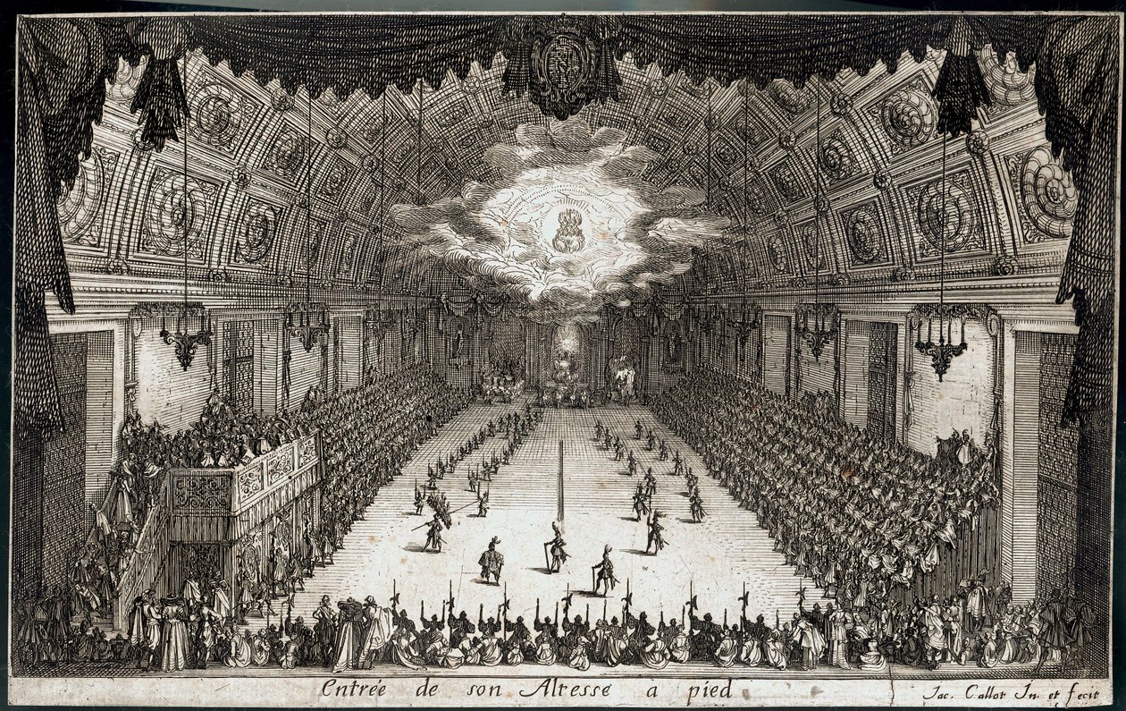 Combate à barreira: Entrada a pé de Sua Alteza o Duque Carlos IV de Lorena ... (gravura) de Jacques Callot