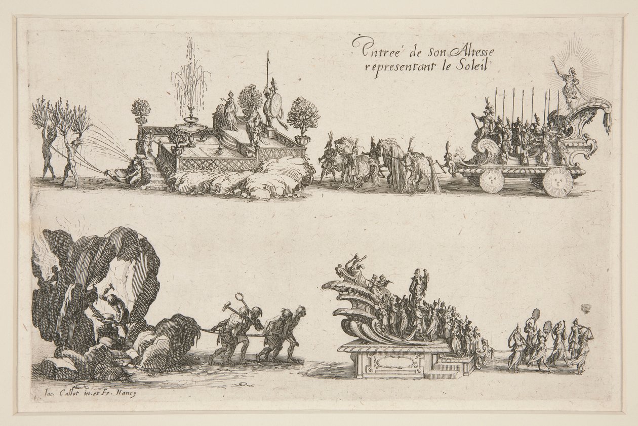 Lutar? a Barreira, Entrada de Sua Alteza (Carlos IV) representando o Sol de Jacques Callot
