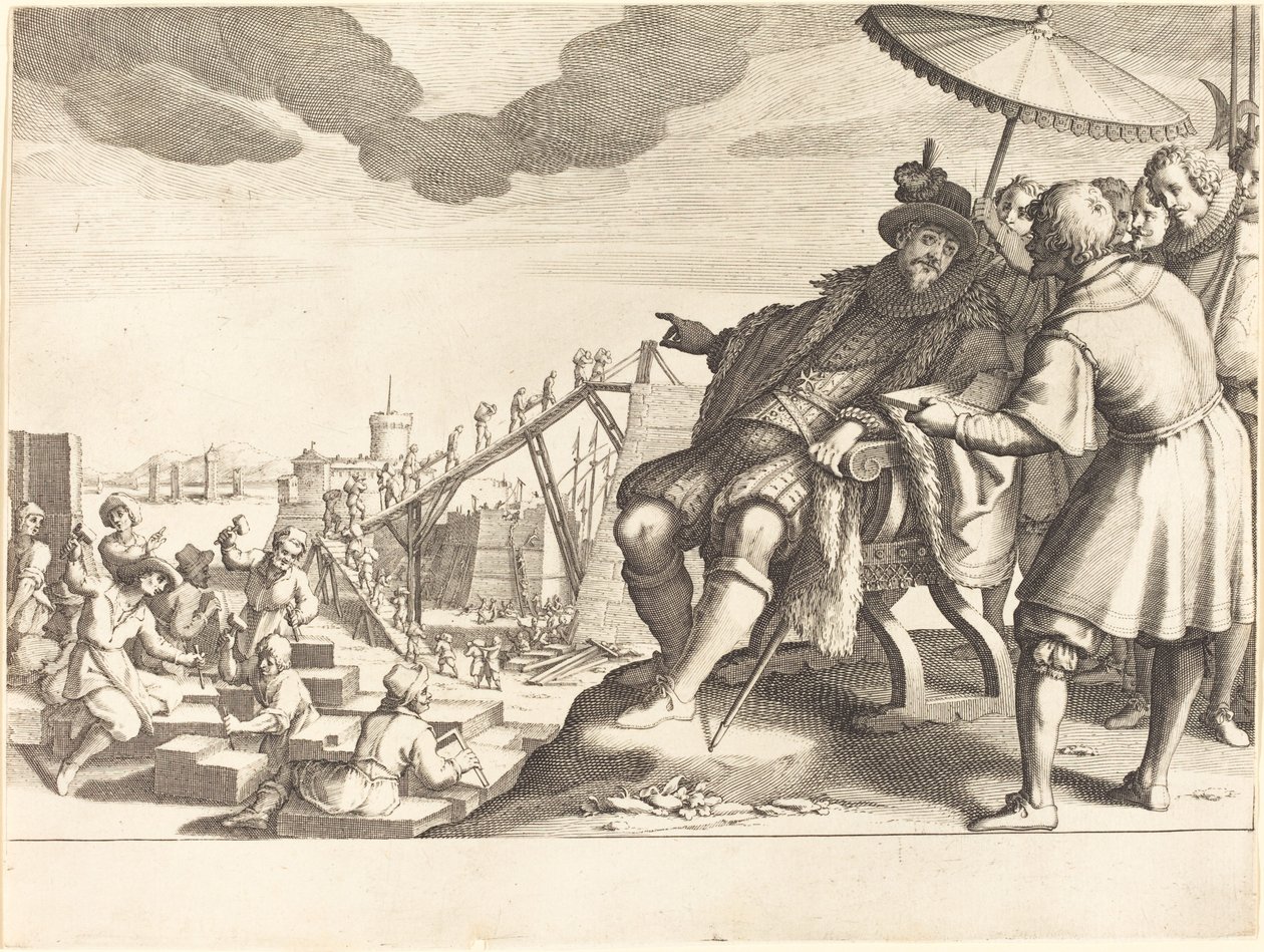 Construção e Fortificação do Porto de Livorno de Jacques Callot