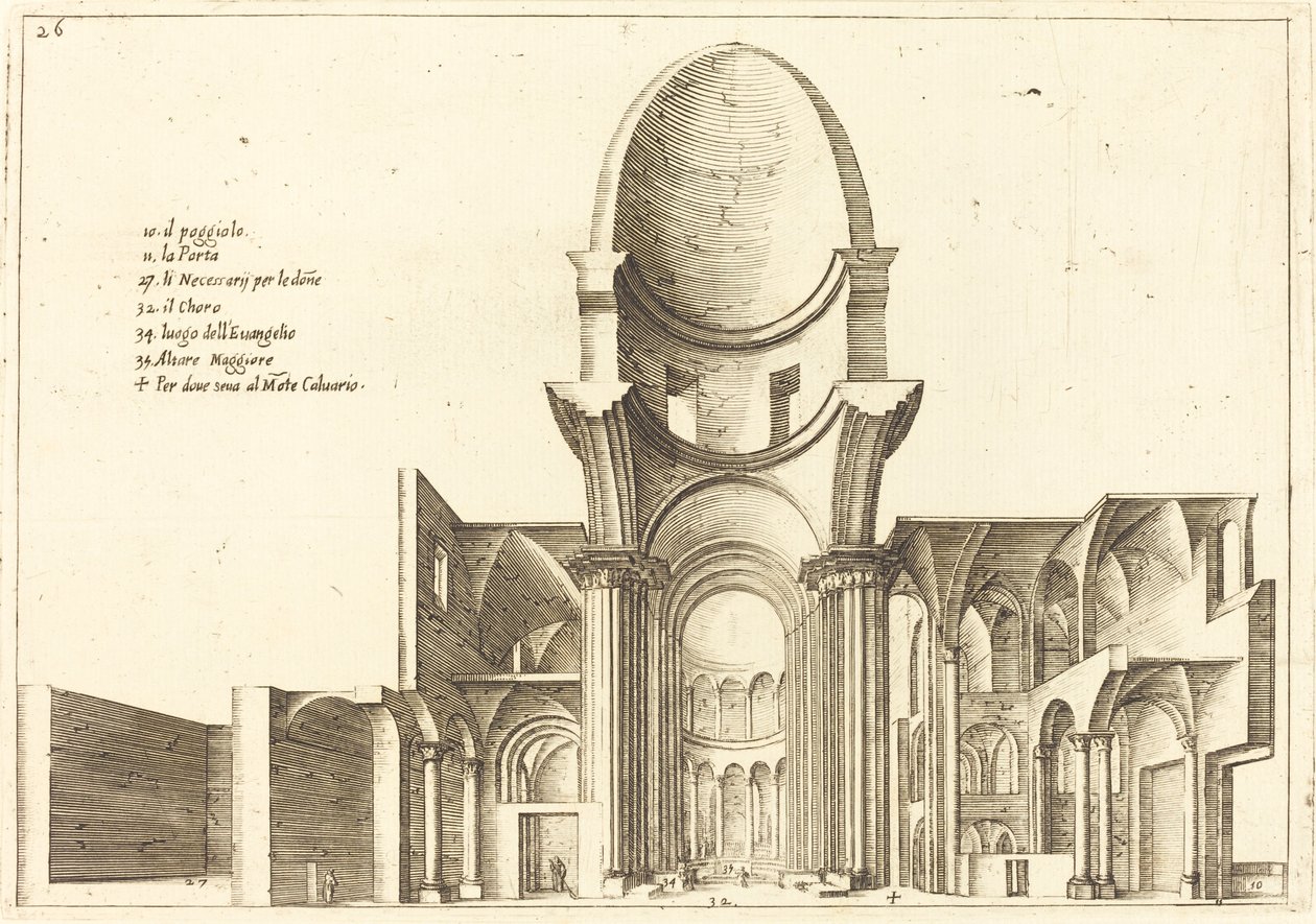 Seção Transversal de uma Igreja de Jacques Callot